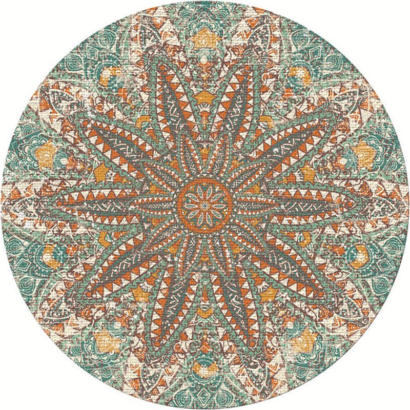 Exotic Moroccan Rug Multi Color Flower Pattern Rug Anti-Slip Pet Friendly Stain Resistant Carpet for Home