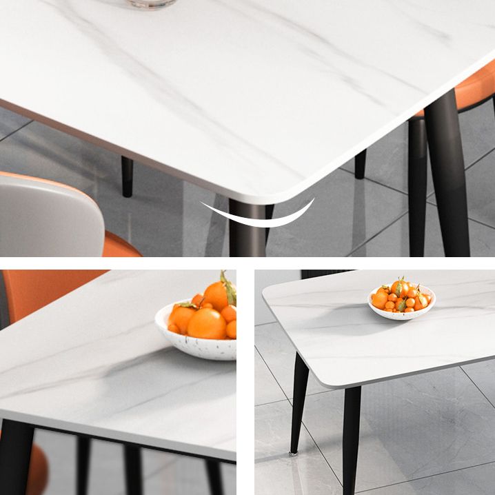 Rectangle Modern Stone Table Standard Height Table Dining Table with 4 Legs