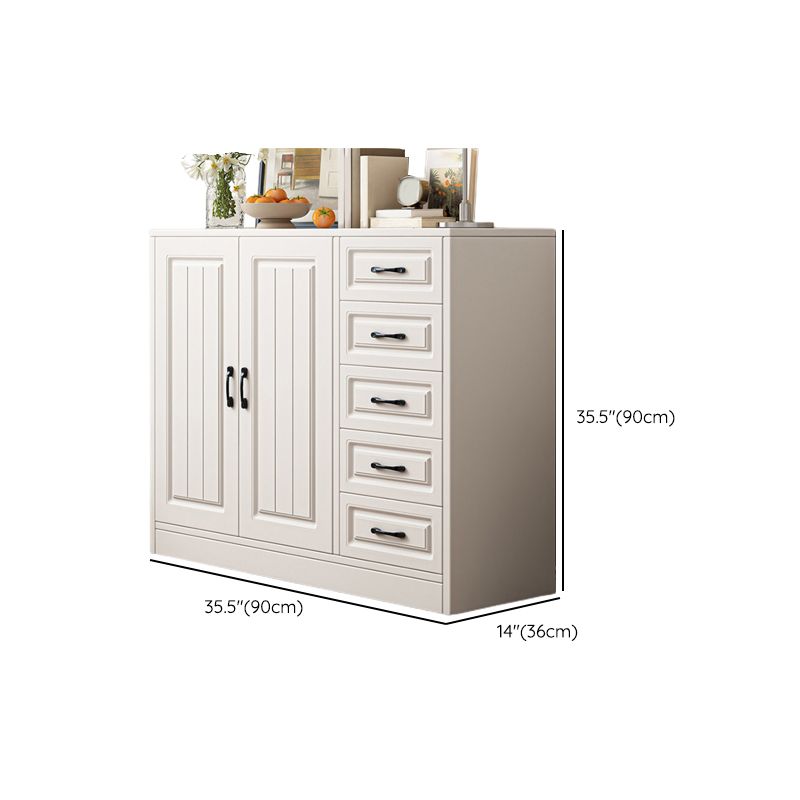 Modern White Rectangle Accent Cabinet Solid Wood Storage Cabinet
