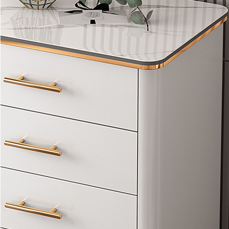 Glam Bedroom Stone Storage Chest Vertical Chest with Drawers