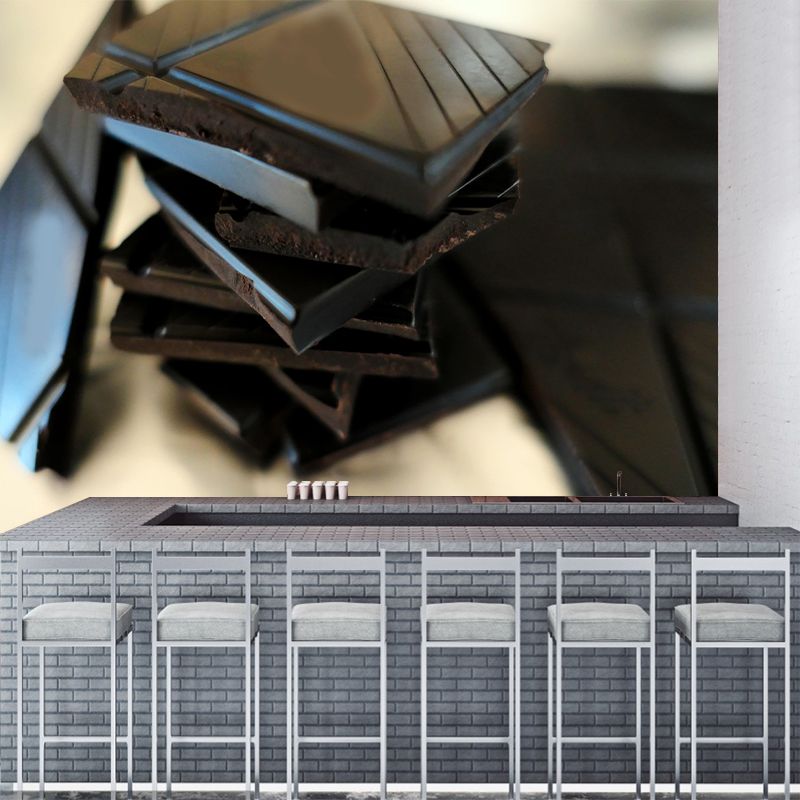 Zachte kleur chocolade muurschildering behang hedendaagse wandbekleding voor dessertwinkel