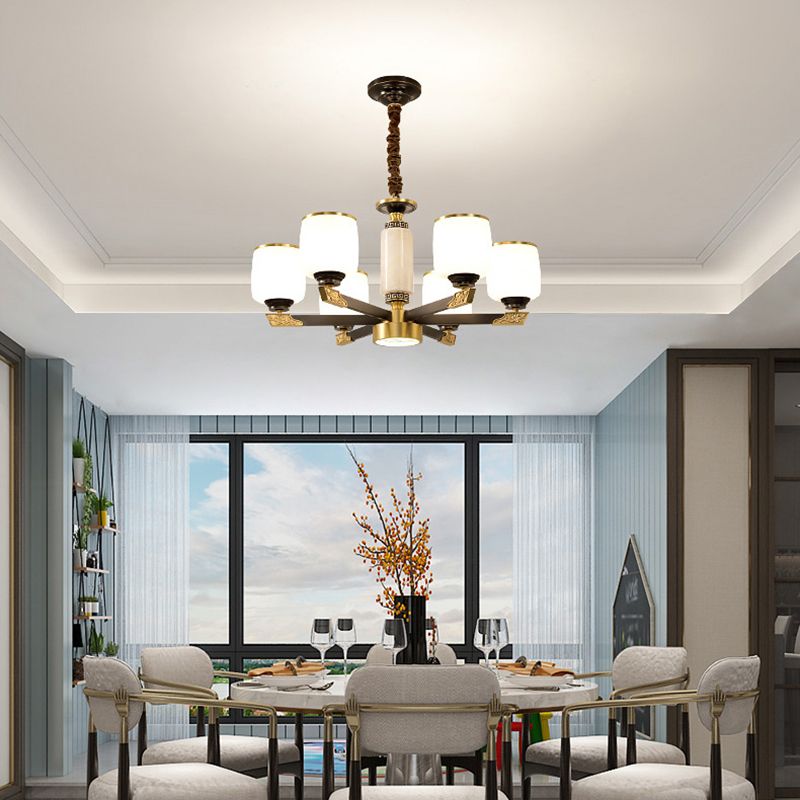 Multi Light Cylindrical Branch Hanging Pendant Modern Style Metal Hanging Lighting