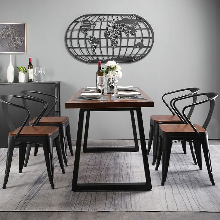 Industrial 1/2/5/7 Pieces Dining Set Solid Wood Dining Table Set for Home