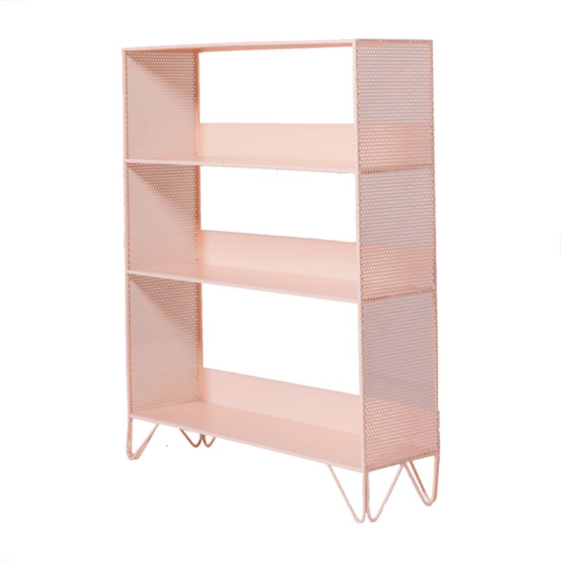 Metal Standard Bookcase Open Back Glam Bookshelf with Shelves