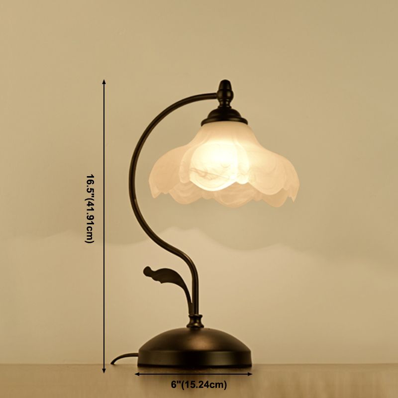 Glass Flower Table Light Contemporary Style Nights and Lamp for Bedroom