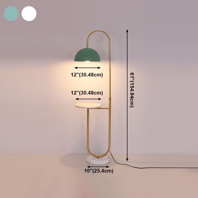Modern Metal Floor Reading Lamp Dome 1-Light Floor Light for Bedroom