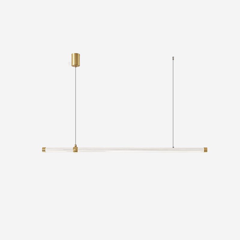 Linear LED Hanging Lamp Minimalism Island Light Fixture with Acrylic Shade for Dining Room