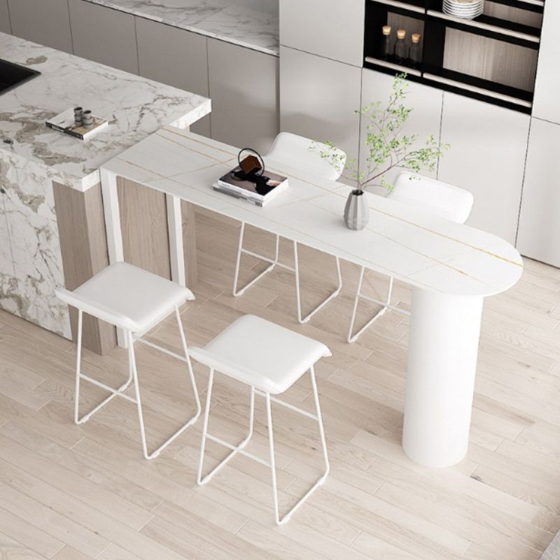 Free Form Stone Bar Dining Table Modern Bar Height Pub Table for Living Room