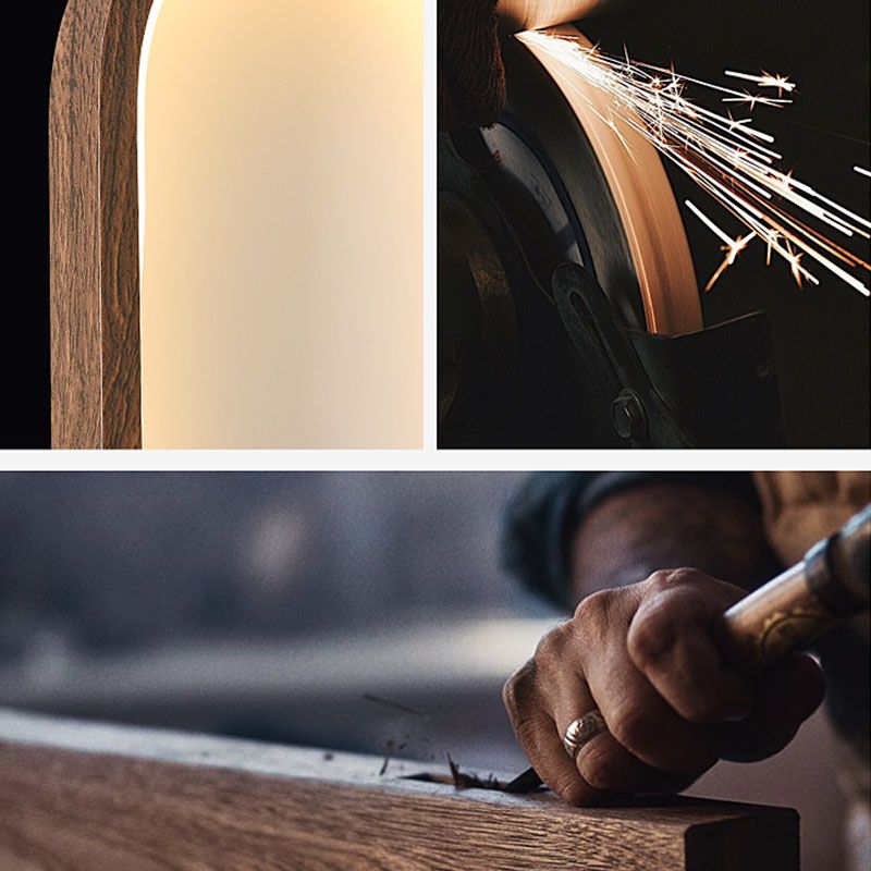 Houten eigentijdse muur sconce 1-licht ovale wand gemonteerde verlichting voor slaapkamer