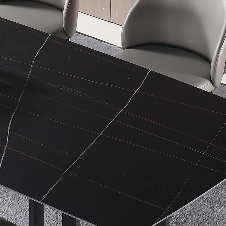 Black Double Pedestal Dinette Set 1/4/5 Pieces Indoor Designer Dining Table Set