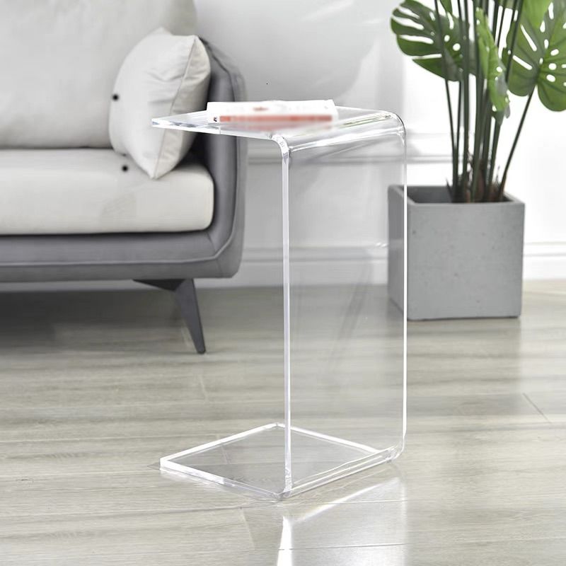Single Foot Base Base Design Acrylic Grey/amber/blue/transparentSide Table