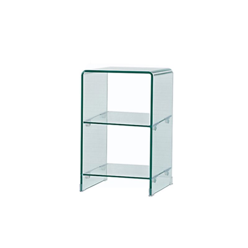 Modern Glass Square Side End Table Sled Corner Table for Living Room