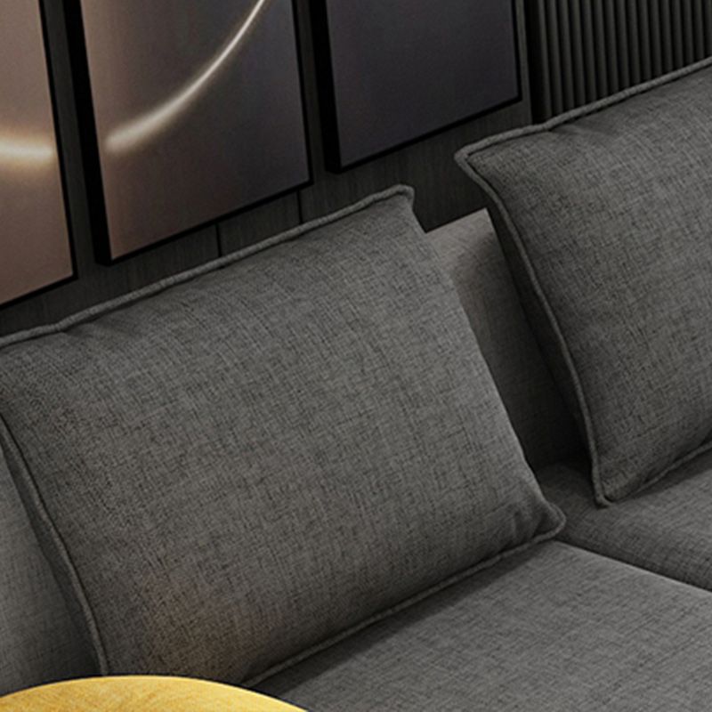 Modern Cushions Pillow Top Arm Sectional with Slipcovered for Living Room