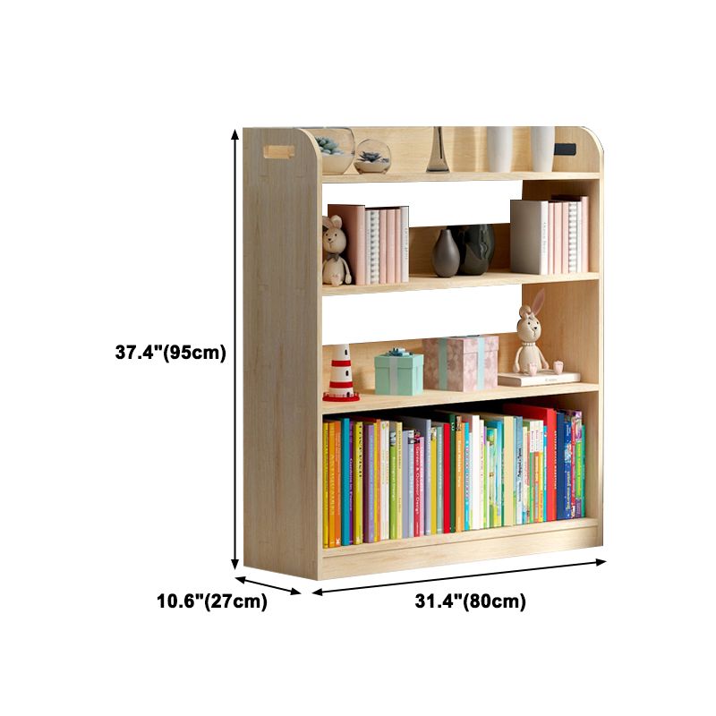 10.6" D Solid Wood Bookshelf Modern Open Storage Bookcase with Multi Shelves