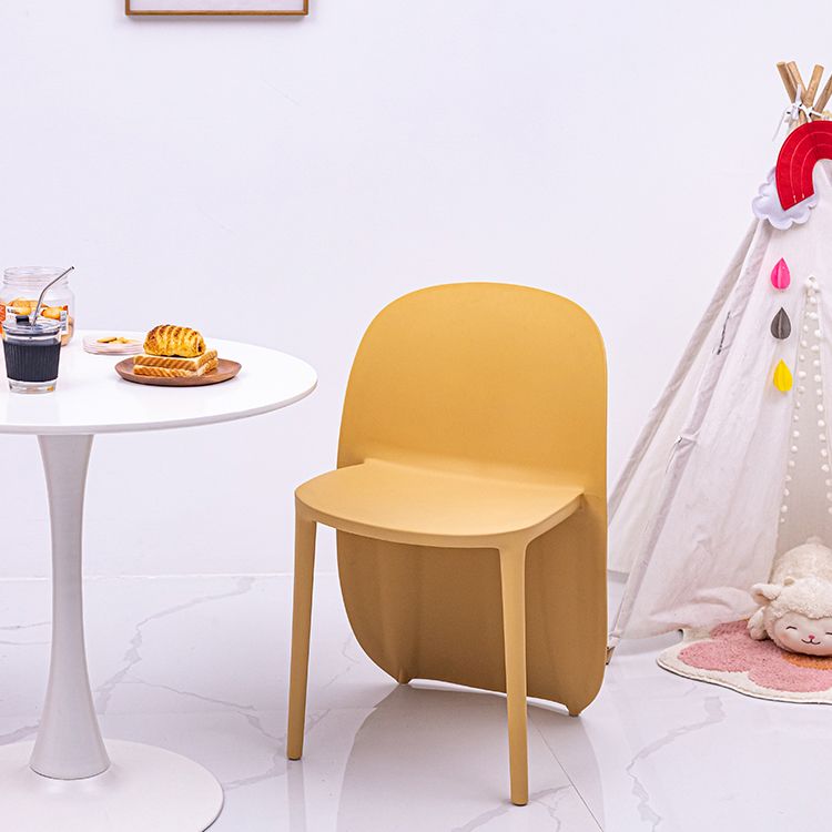 Silla de comedor de plástico de estilo nórdico, sillas laterales sin brazos para cocina (juego de 2)