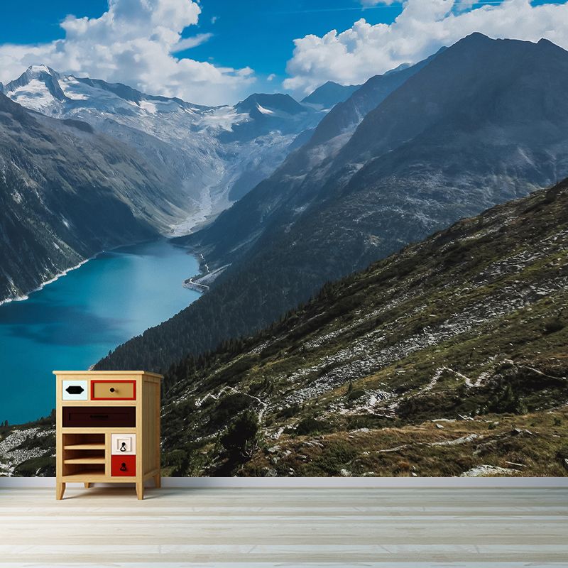 Customized Mountain Mural Wallpaper Modern Mildew Resistant for Living Room