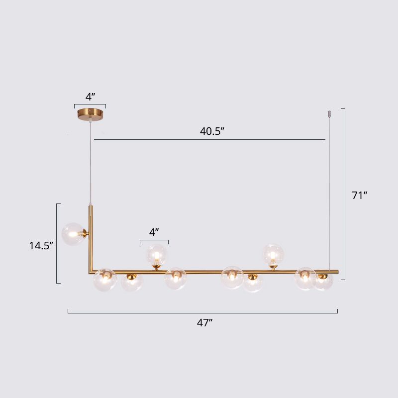 Ball Hanging Island Light Postmodern Glass Suspension Candant Light per sala da pranzo