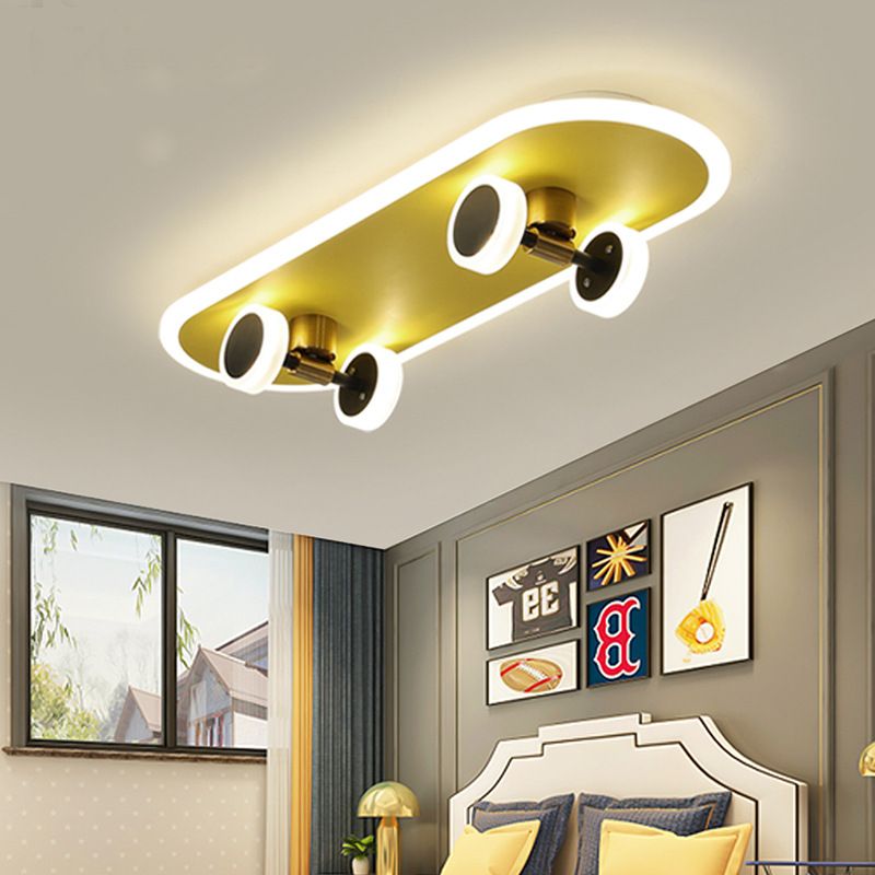 Planche à roulettes modélisation chambre d'enfant LED lampe encastrée acrylique enfants Surface plafonnier