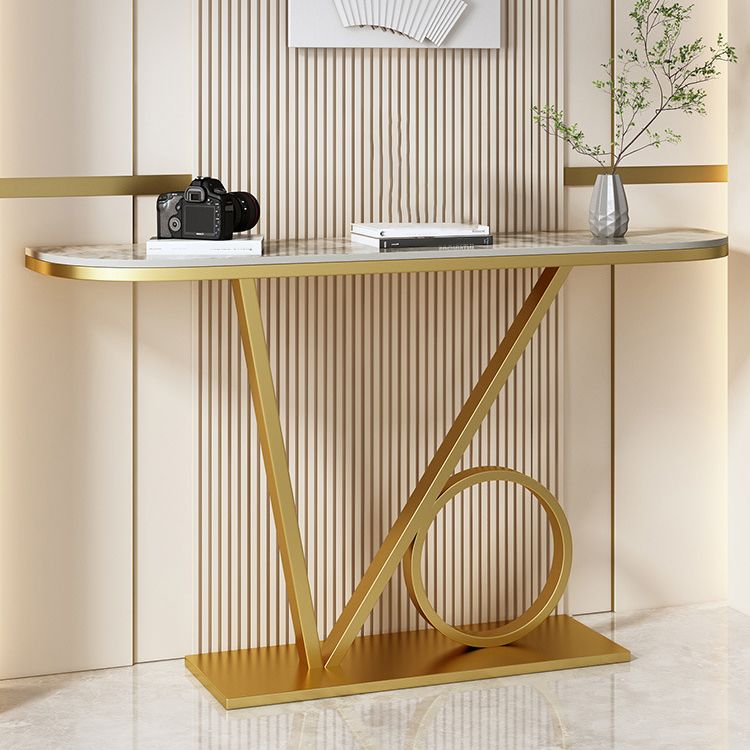 Glam Console Accent Table Antique Finish Half Moon Console Sofa Table