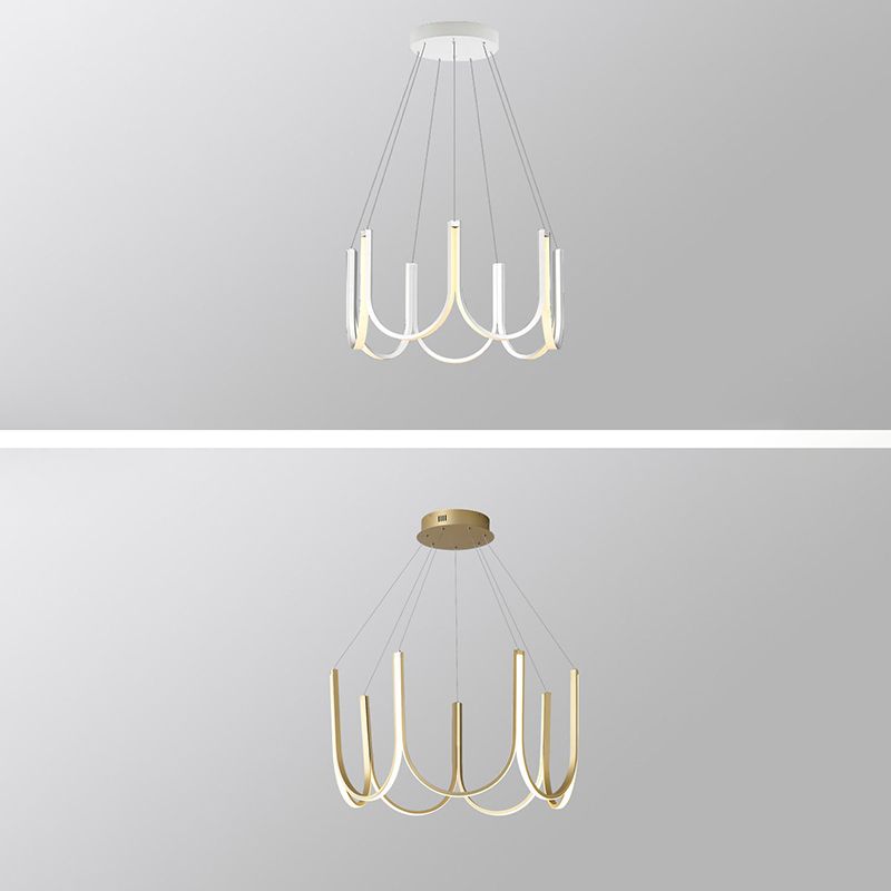 Nordic Aluminum Chandelier Geometric Multi Light Hanging Light for Restaurant