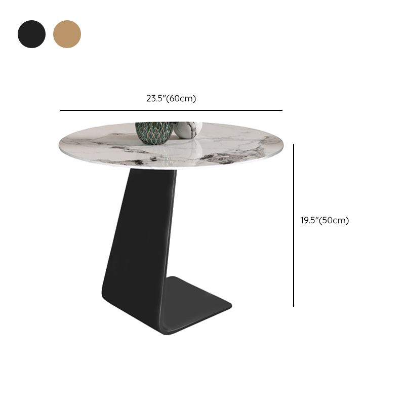 19"H Contemporary Corner Table Round Metal Accent Side Table