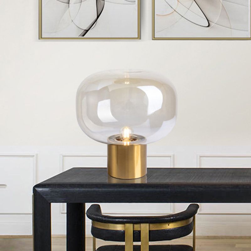 Lampe de table en forme de champignon de style nordique 9,8 pouces de largeur de vapeur de vapeur simple lumière de nuit en or électrolité en or