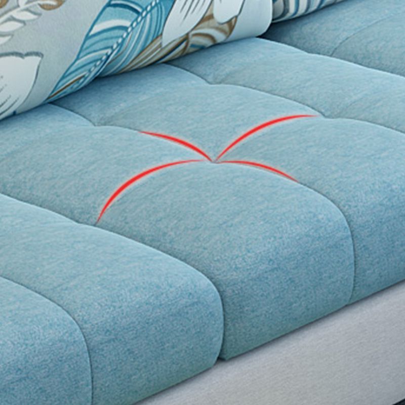 Modern Scooped Arm Sectional 106.3"L x 57"W x 35.43"H High Back Sofa with Storage