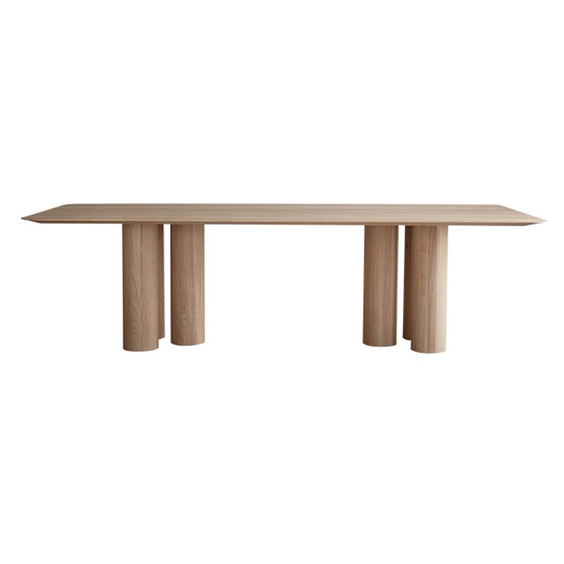 Rectangle Shape Casual Dining Table Solid Wood Fixed Table for Kitchen
