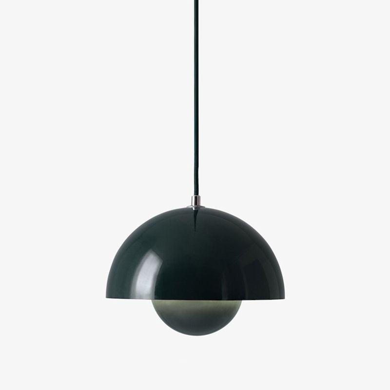 1 Light Metal Suspension Pendant Modern Semi Spheres Dining Room Hanging Light Fixtures