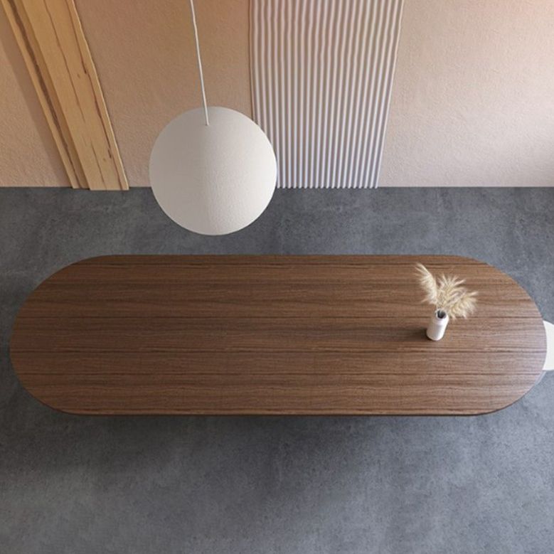 Mesa moderna del sitio de comedor de pino ovalado de madera maciza muebles para el hogar