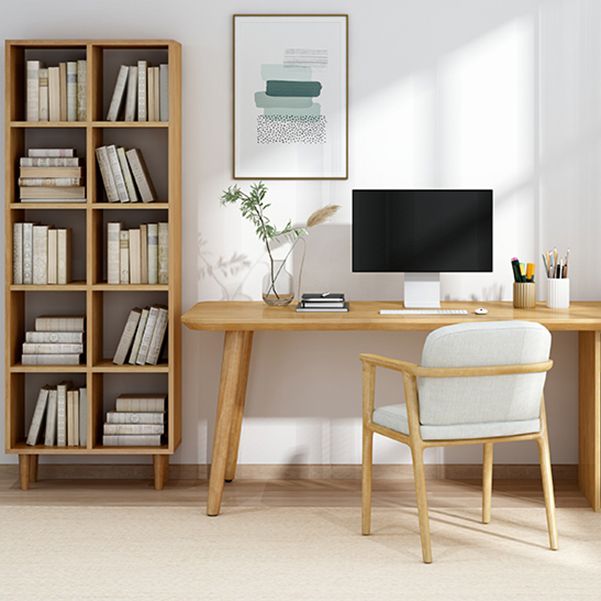 Modern Style Open Back Bookshelf Wooden Shelf Bookcase in Brown