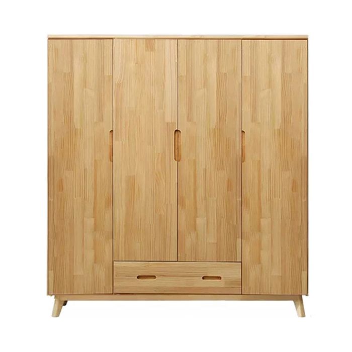 Modern Coat Locker Wooden High Gloss 1-Drawer Kid's Wardrobe