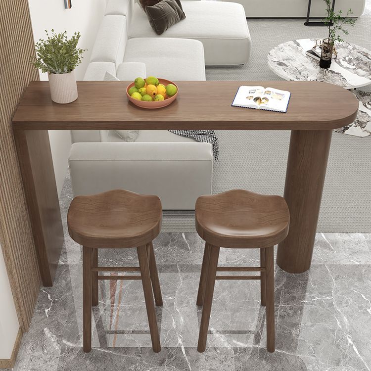 Modern Living Room Solid Wood Double pedestal Bar Dining Table