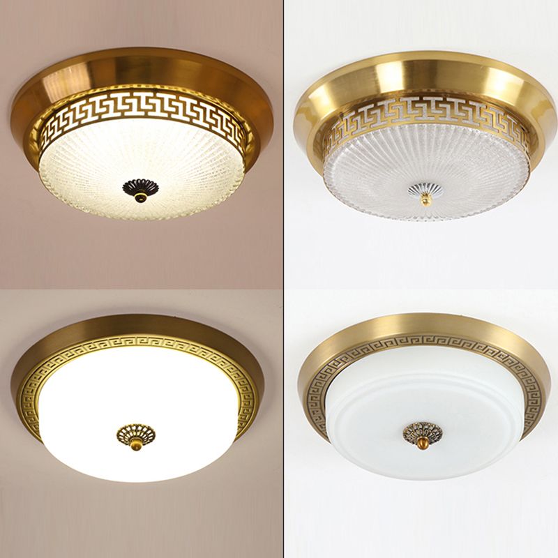 Koepelinbouwlamp Traditionele 1-lichts LED-lamp dichtbij plafond met glazen kap
