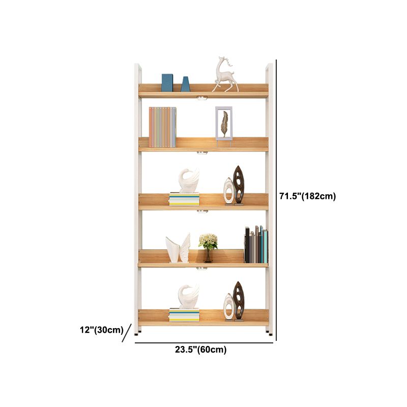 Modern Engineered Wood Bookshelf Etagere Open Shelf Vertical Bookcase