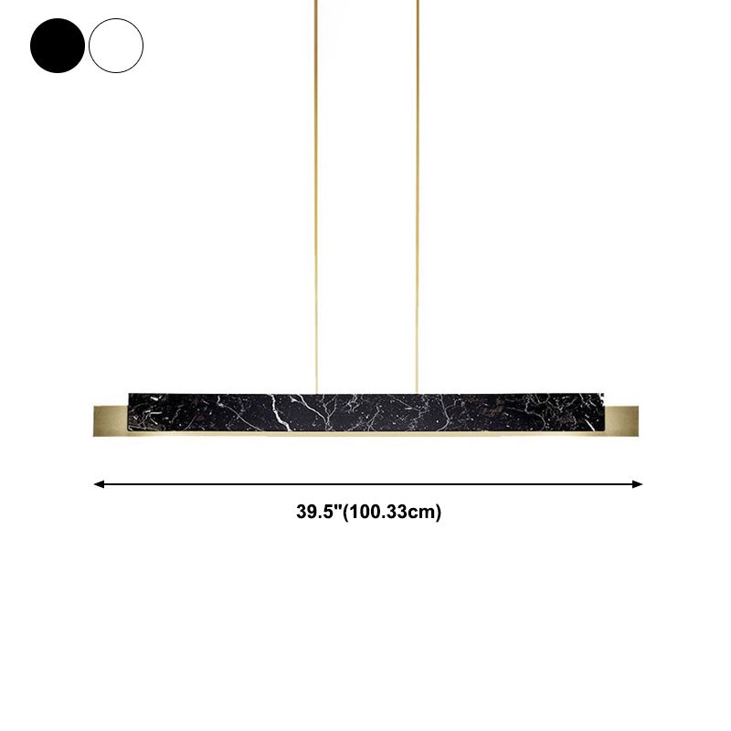 Modern Style Linear Pendant Lighting Metal 1- Light Island Light Fixture