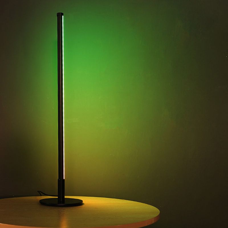 Metal Stick Shade RGB Night Lamp Simplicity LED Black Table Lighting for Bedroom