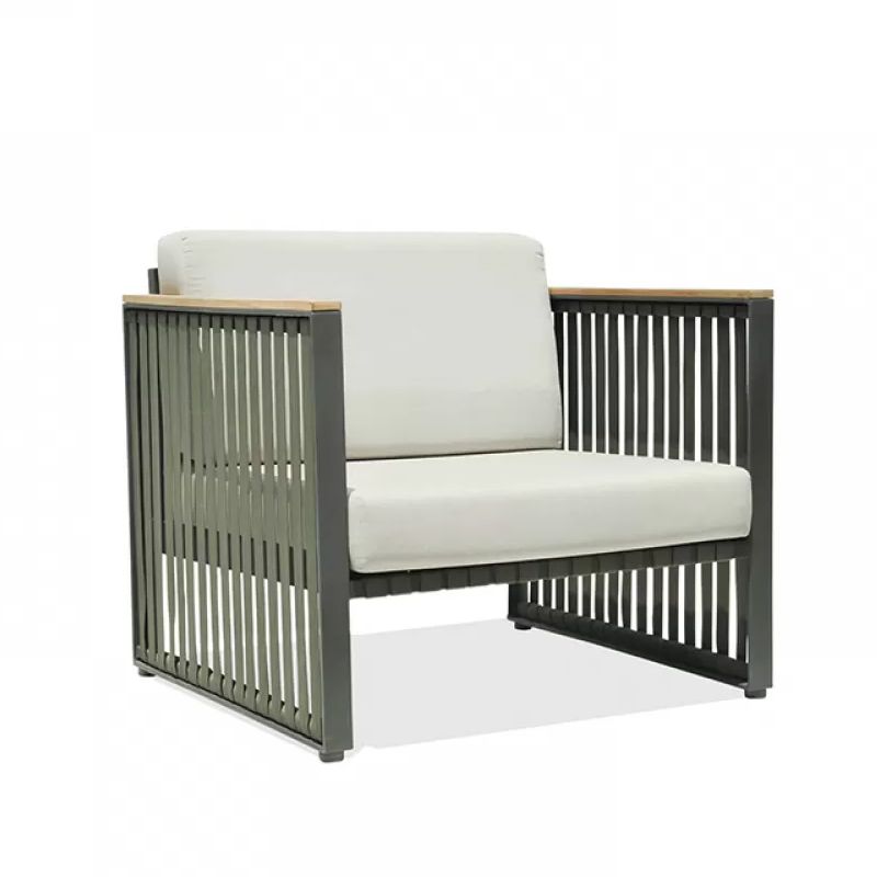 27.55" Wide Cushion Outdoor Sofa UV Resistant Metal Frame Patio Sofa