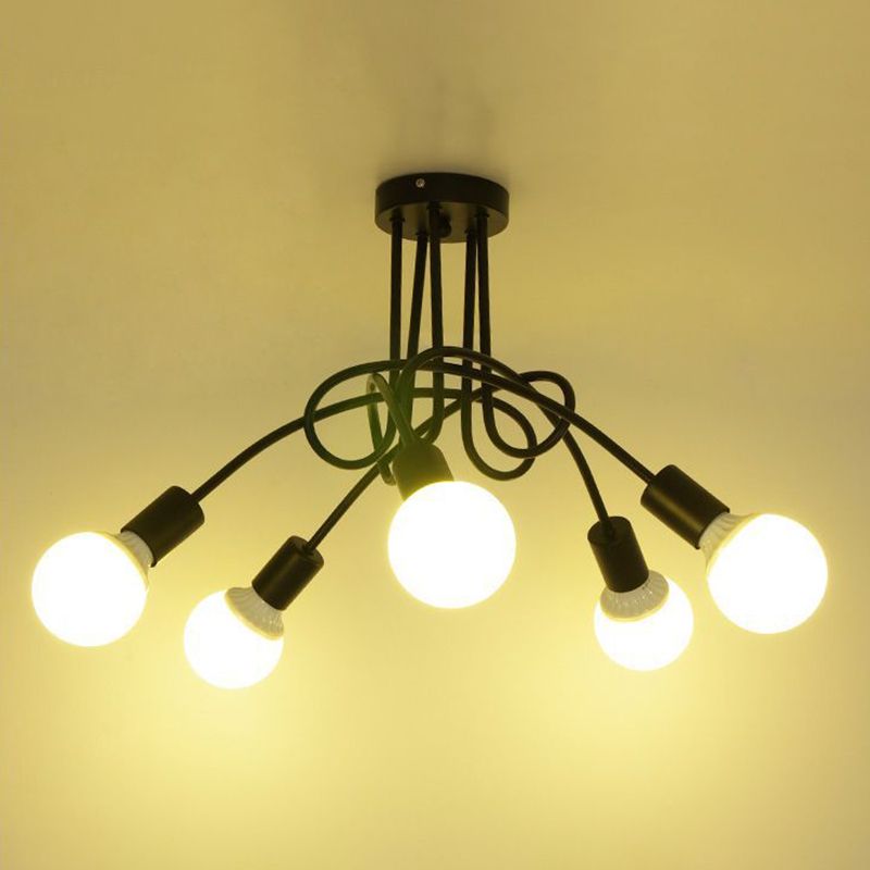 American Flushmount Light Retro Industrial Style Iron Elbow Simple Creative Restaurant Bedroom Study Coffee Shop Lamps