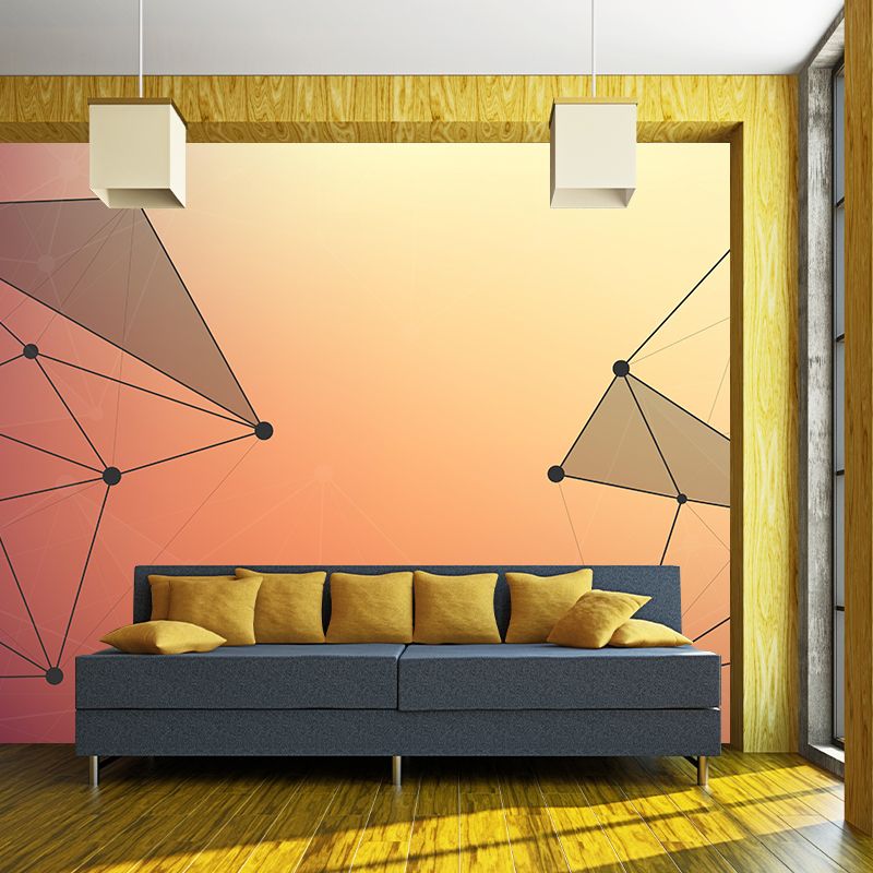 Moisture Resistant Geometry Wall Mural Modernism with Point and Line Pattern Wall Decor
