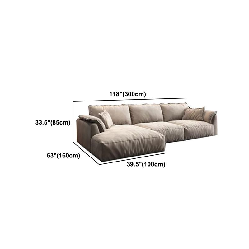 Pillow Top Arm Sectionals Velvet Sofa with Cushion Back for Apartment