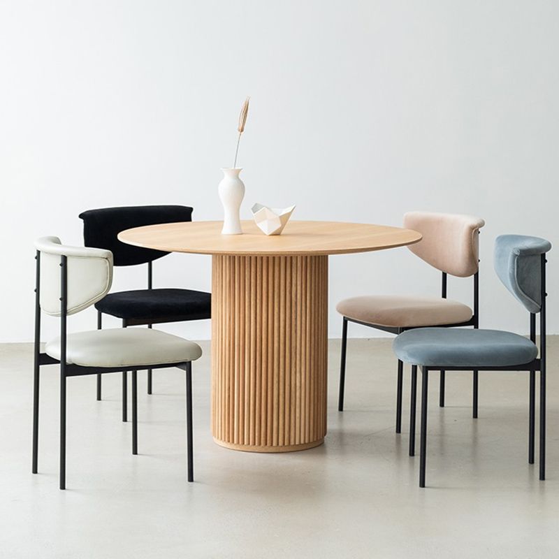 Solid Wood Dining Table Round Modern Pedestal Dining Table for Home Use