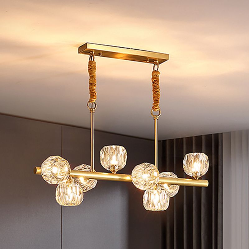 Modern Style Dining Pendant Light Crystal Shade Chandelier Lamp Fixture for Kitchen