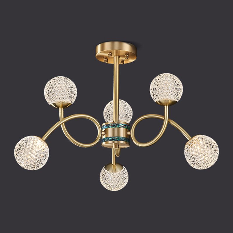 Gold Deckenhängung Lampe Moderne Globe Form Metall Kronleuchter Beleuchtung