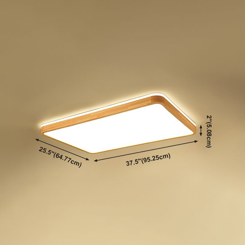 Plafonnier LED en forme de géométrie, Style moderne et Simple, en bois, 2 lumières, encastré, pour le salon
