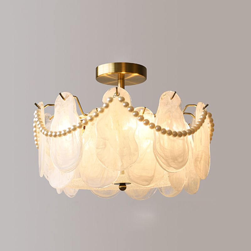 Contemporary Ceiling Light Creative Flush Mount Ceiling Light Fixture with Glass Shade