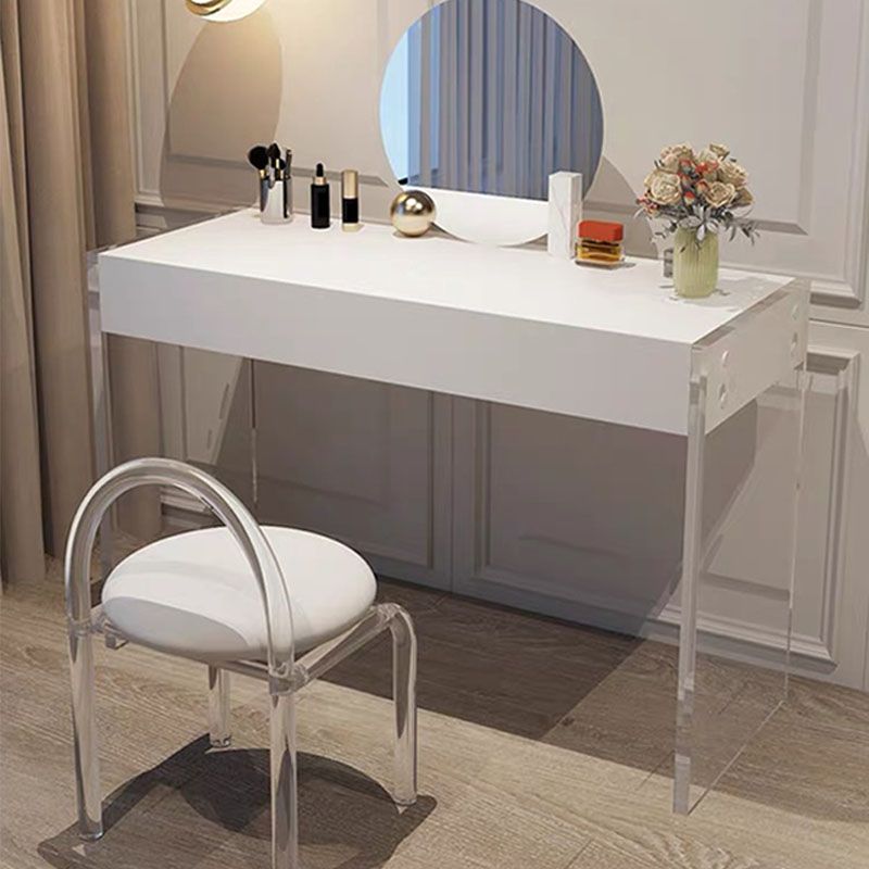 Modern Engineered Wood Makeup Dressing Table Stool Black/ White