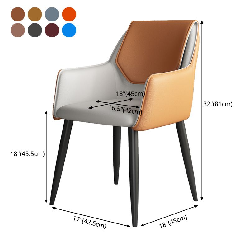 Fauteuil de maison scandinave, dossier solide, chaise de salle à manger rembourrée en métal