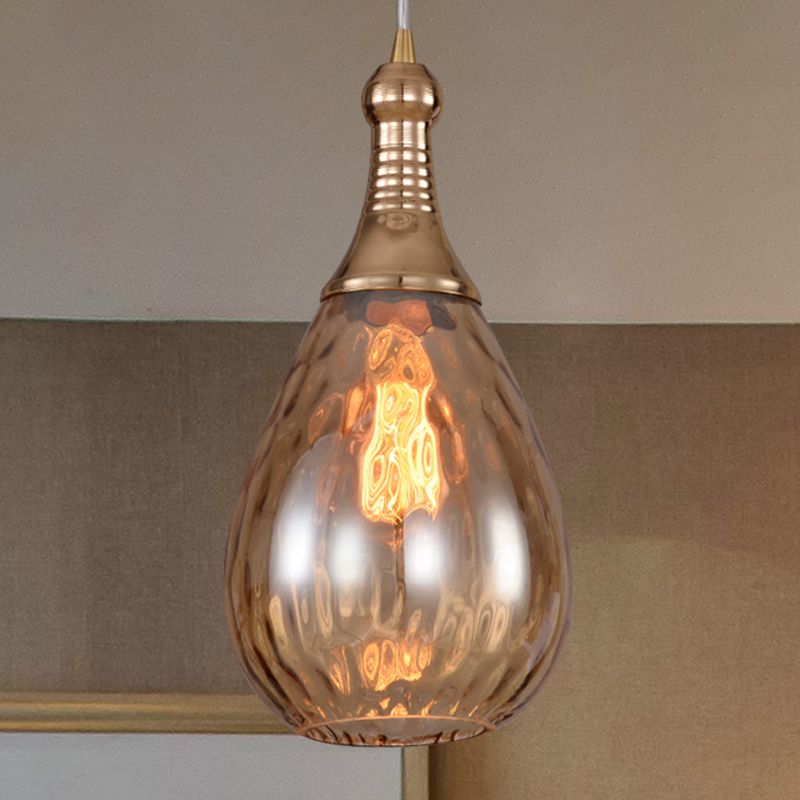 Black/ottone lacrima Light Assicatore industriale/ambra/grigio vetro a 1 luci di illuminazione a pendente camera da letto