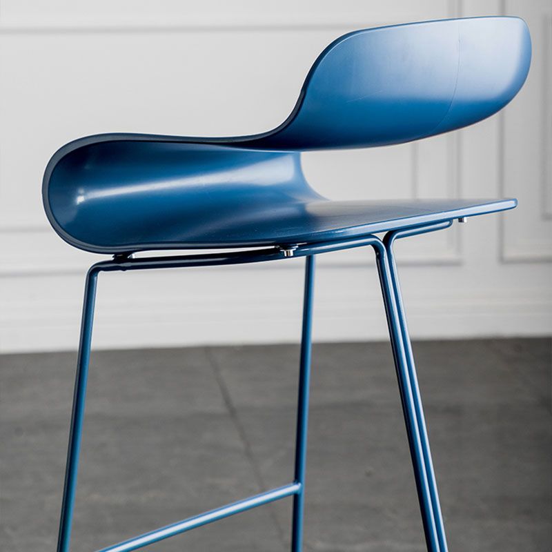 Modern Living Room Footrest Stool Matte Finish Plastic Barstool